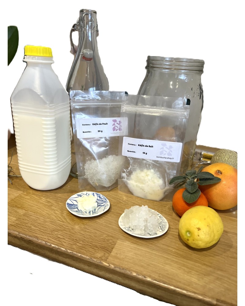 DUO Kéfir de fruits + kéfir de lait